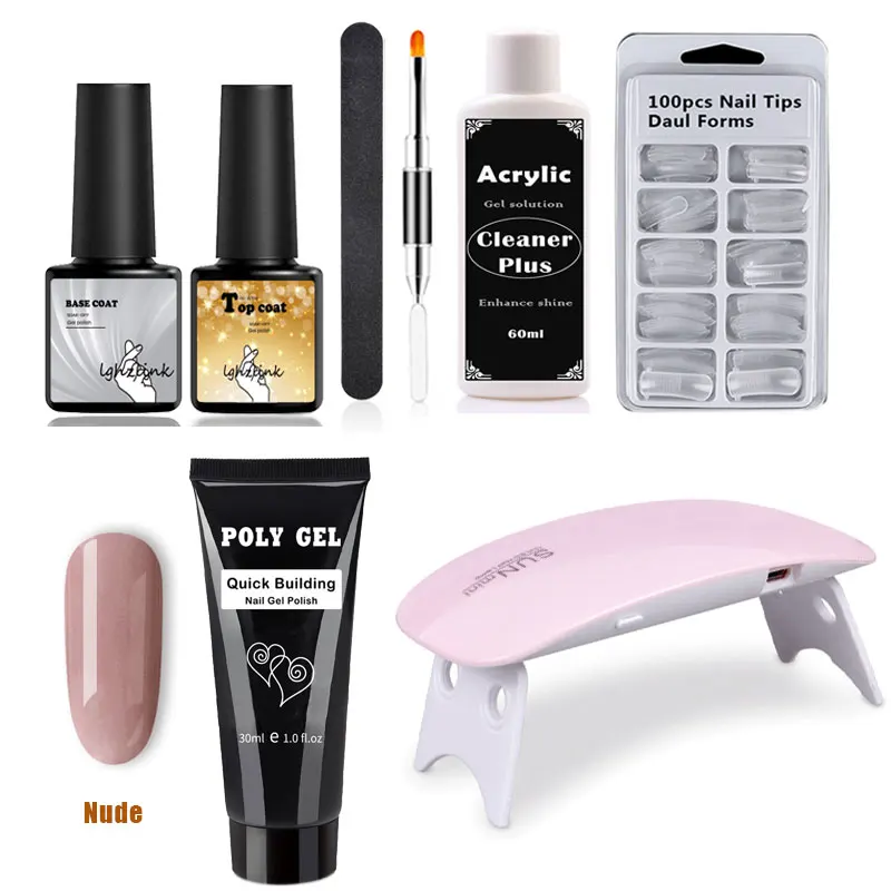 

Limegirl Poly Gel Nail Set With Lamp Quick Building Nail Gel For Nails Extensions 30ml Poly gel liquid UV Gel Polygel Kit