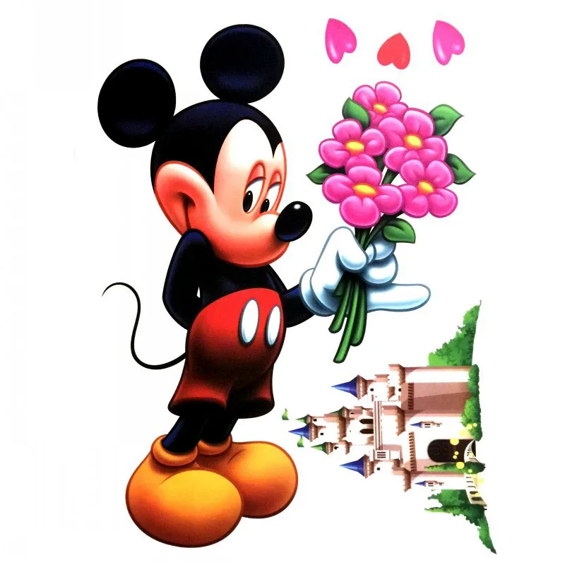

New Cartoon Mickey Minnie Mouse baby home decals wall stickers for kids room baby bedroom wall art nursery removable DIY Posters