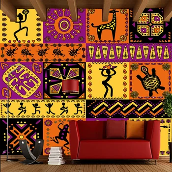 

Papel de parede African style abstract pattern wallpaper,living room TV wall bedroom wall paper home decor restaurant bar mural
