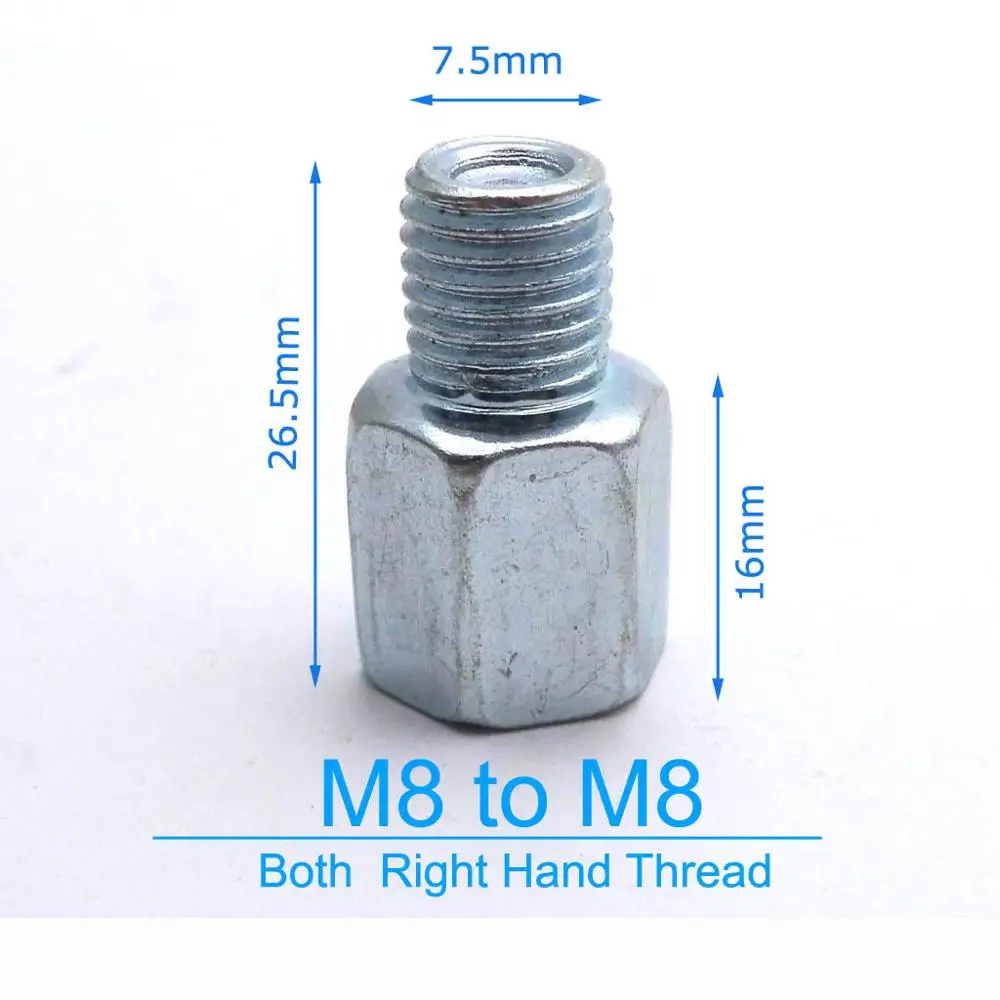 Двигатель скутер мотоцикл зеркало адаптер M10 M8 10 мм 8 мм правая левая рука резьба изменение винт черный/серебристый - Цвет: Silver Type 9