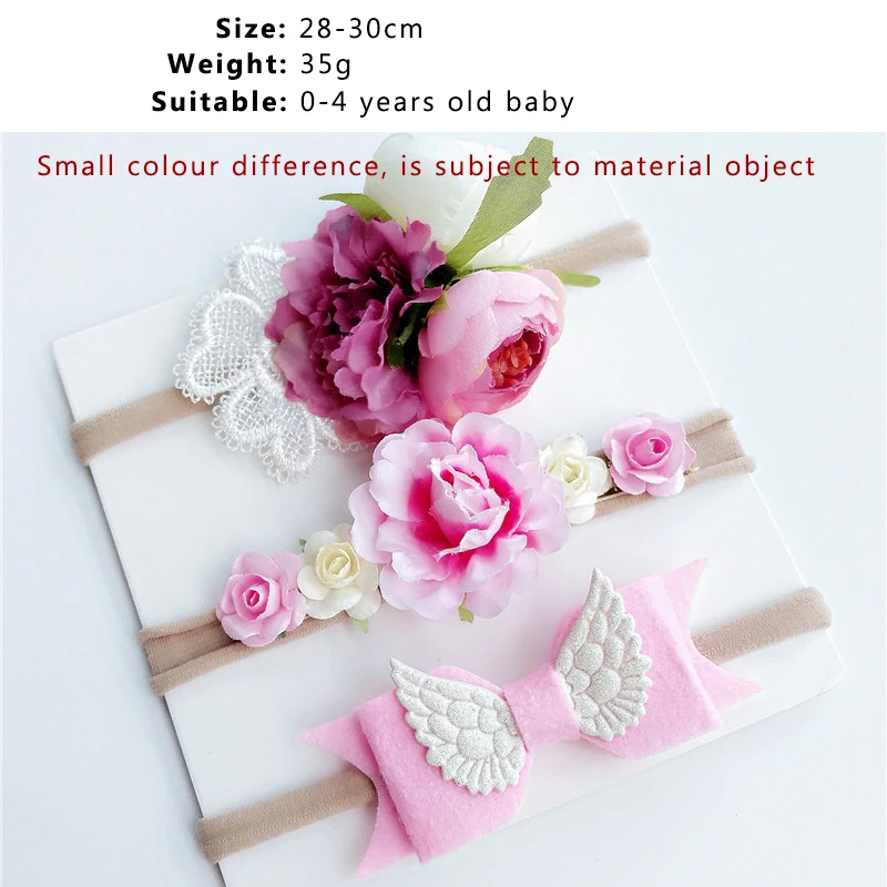 3pcs/lot Fashion Florals Headband Newborn Baby Elastic Princess Hairbands Child Kids Cute Headwear baby Hair Accessories