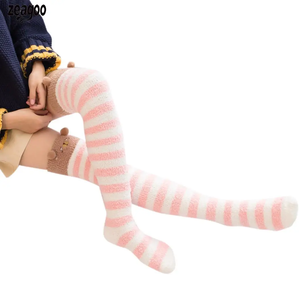 orange stripes Новые Модные Повседневные Гольфы выше колена в полоску с рисунком для девочек 11 цветов пара носков(2 шт - Цвет: orange stripes