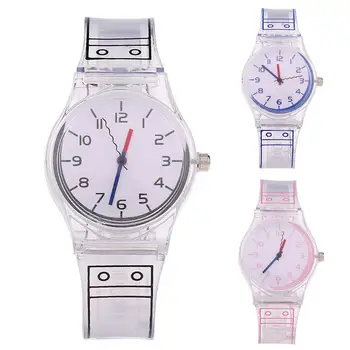 

Trendy Watches for Women Wristwatches Transparent Band Round Dial Arabic Number Analog Quartz Wrist Watch Ladies Watches
