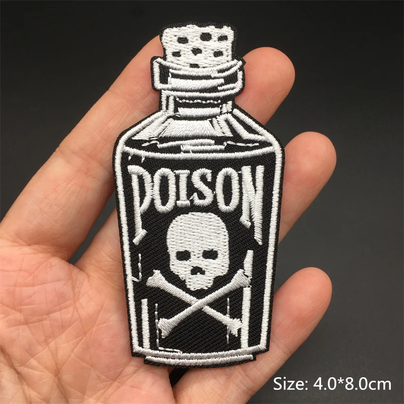Black and White Ghost Zipper Embroidered Iron-On Punk Patches