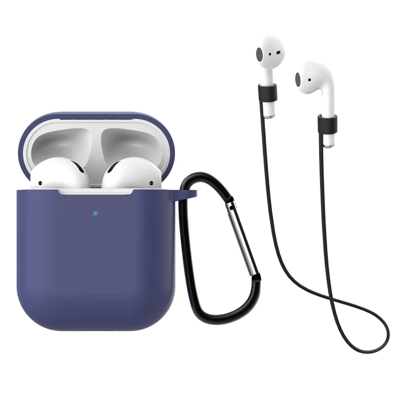 NB Чехол для наушников OTTWN для apple Airpods 2, мягкий силиконовый простой чехол для наушников для apple airpods 2, чехол для наушников, веревка против потери - Цвет: NB