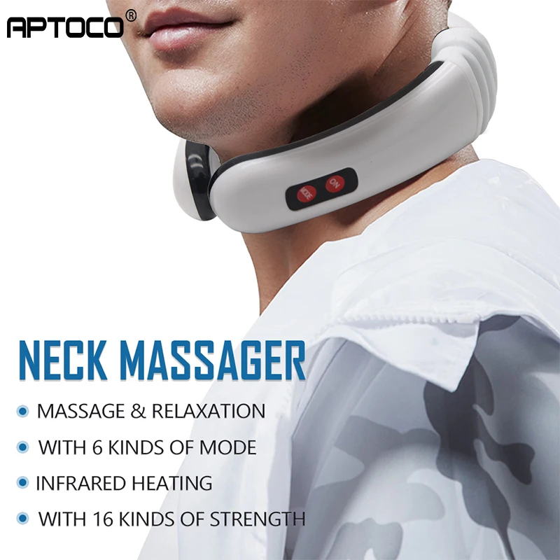Aptoco Электрический импульсный массажер для спины и шеи с дальним инфракрасным нагревом, облегчающий боль, забота о здоровье, расслабляющий инструмент унисекс