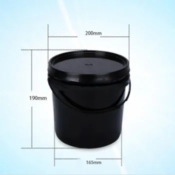 

5L Black Bucket With Lid Round Plastic Paint Pail Storing Mixing Nutrients Pail