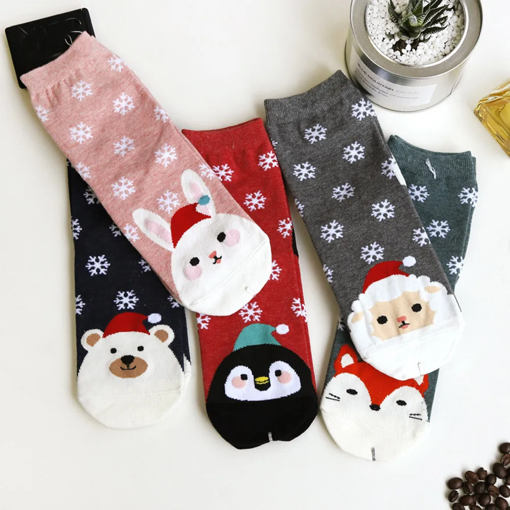Рождественские носки женские повседневные носки милые носки унисекс medias de mujer чулки женские теплые женские носки, подарок на Рождество