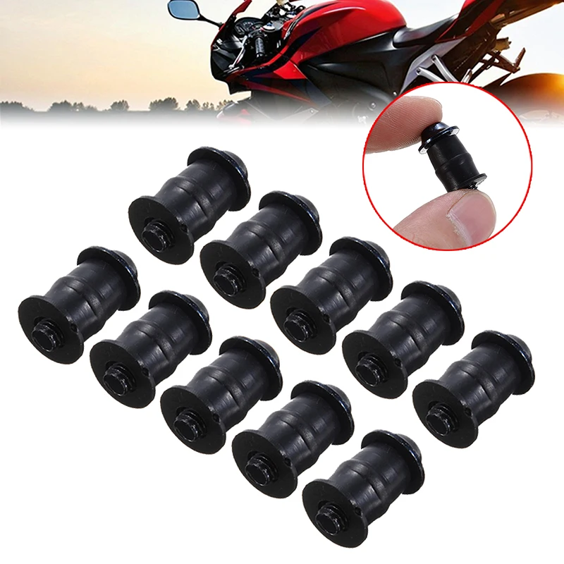 Black Akozon Windshield Wind Screen Spike Bolts M5 Screws Nuts Motorcycle Modification Accessories 