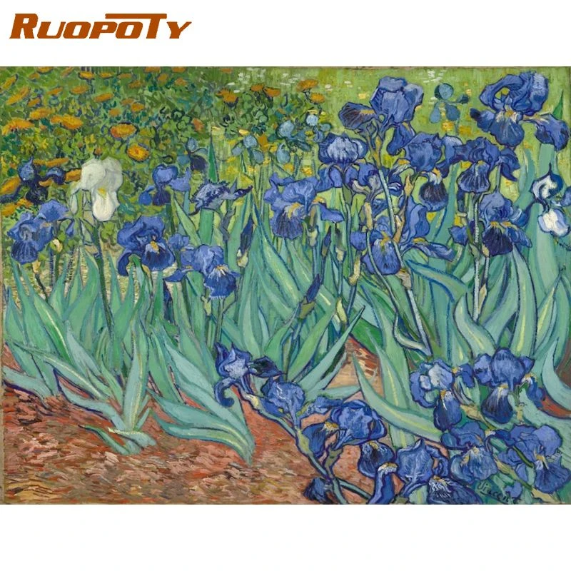 Van Gogh Iris erwachsene DIY malen nach zahlen leinwand Zeichnung Ölgemälde
