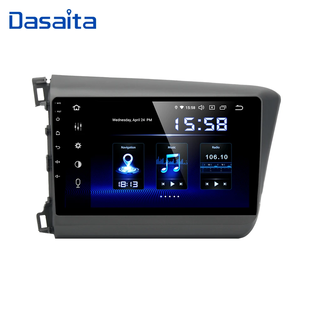 Cheap 9" Car Multimedia 1 Din Android 9.0 for Honda Civic Radio 2012 2013 2014 Navigation GPS Autoradio HDMI MP3 64GB ROM 2