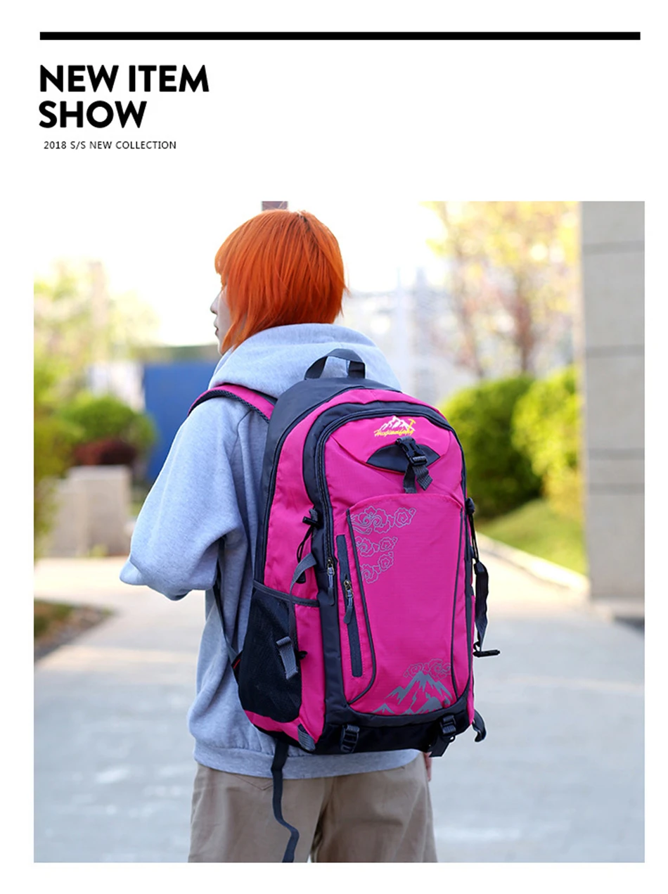 Outdoor Travel Camping Backpack Men Women Softback Nylon Mountaineering Hiking Backpacks Waterproof Larger Capacity Sports Bags