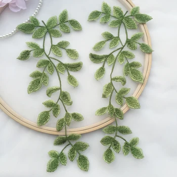 

Green Leaves Embroidery Lace Fabric Applique For DIY Clothing Dress Sewing On Accessories Patches Wedding Dress Appliques Nice!