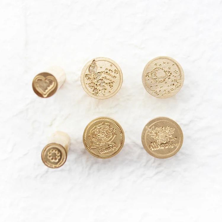  moodtape personality stamp wood wax seal for DIY Gift / Invitation album Decorative stamp Leaf rose - 4000345988868