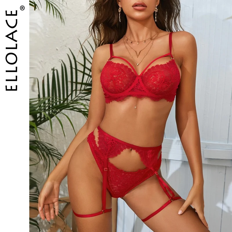 womens red underwear set