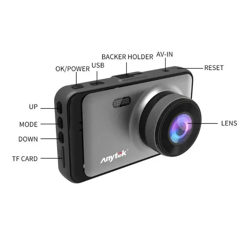 Anytek X31 Full HD 1080P Автомобильная dvr камера " 140 градусов объектив видеорегистратор ночного видения регистратор SOS g-сенсор номерной знак
