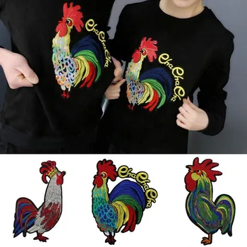 

10pcs/lot Luxury Large Sequins Embroidery Patches Applique Cock Rooster Letters Sew Clothing Sweatshirt Decoration Accessories