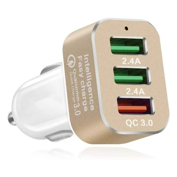 

Fast Car Charger Adapter 3 Ports Rapid USB Car Phone Charger Splitter