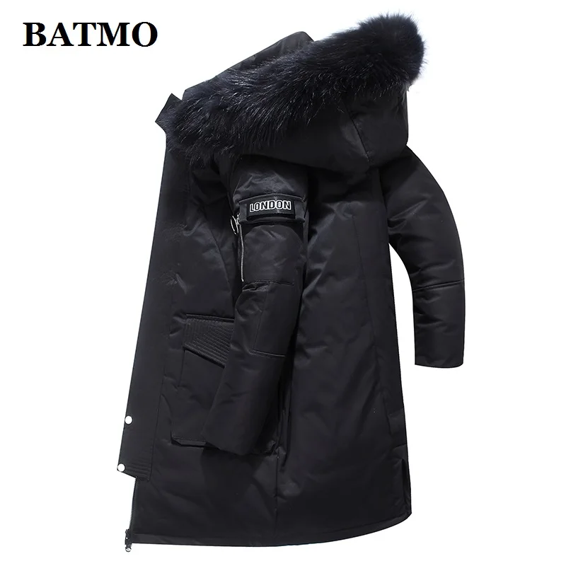 2019 Новое поступление зимние мужские куртки BATMO с воротником из меха енота 90% на