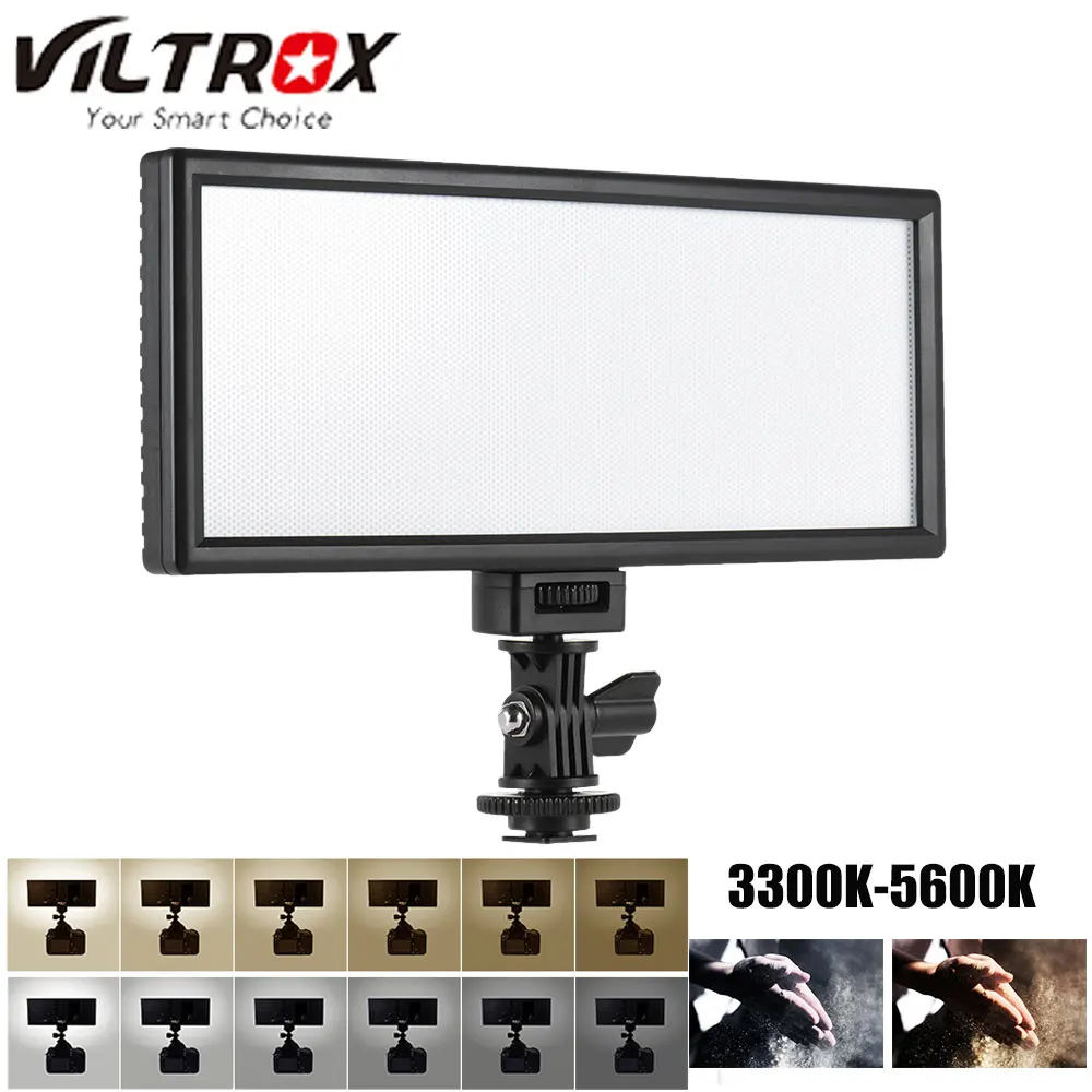 

Viltrox L132T Ultra-thin LED Video Light Adjustable Brightness 3300K-5600K Photography Fill Light for Canon Nikon Sony