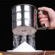 Портативное сито из нержавеющей стали для муки, порошковое сито, полуавтоматическое ручное сито инструмент для торта, ручное сито Сетчатое просеиватель для сахара