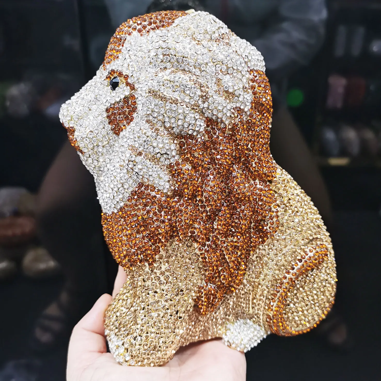 KHNMEET Animal Designer Luxury Crystal Evening Bag lion