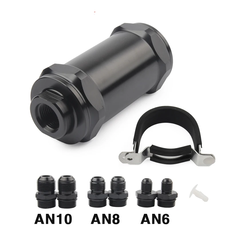 NEW BLACK AN6 / AN8 AN10 Inline Fuel Filter E85 Ethanol With 100 Micron Stainless steel element | Автомобили и мотоциклы