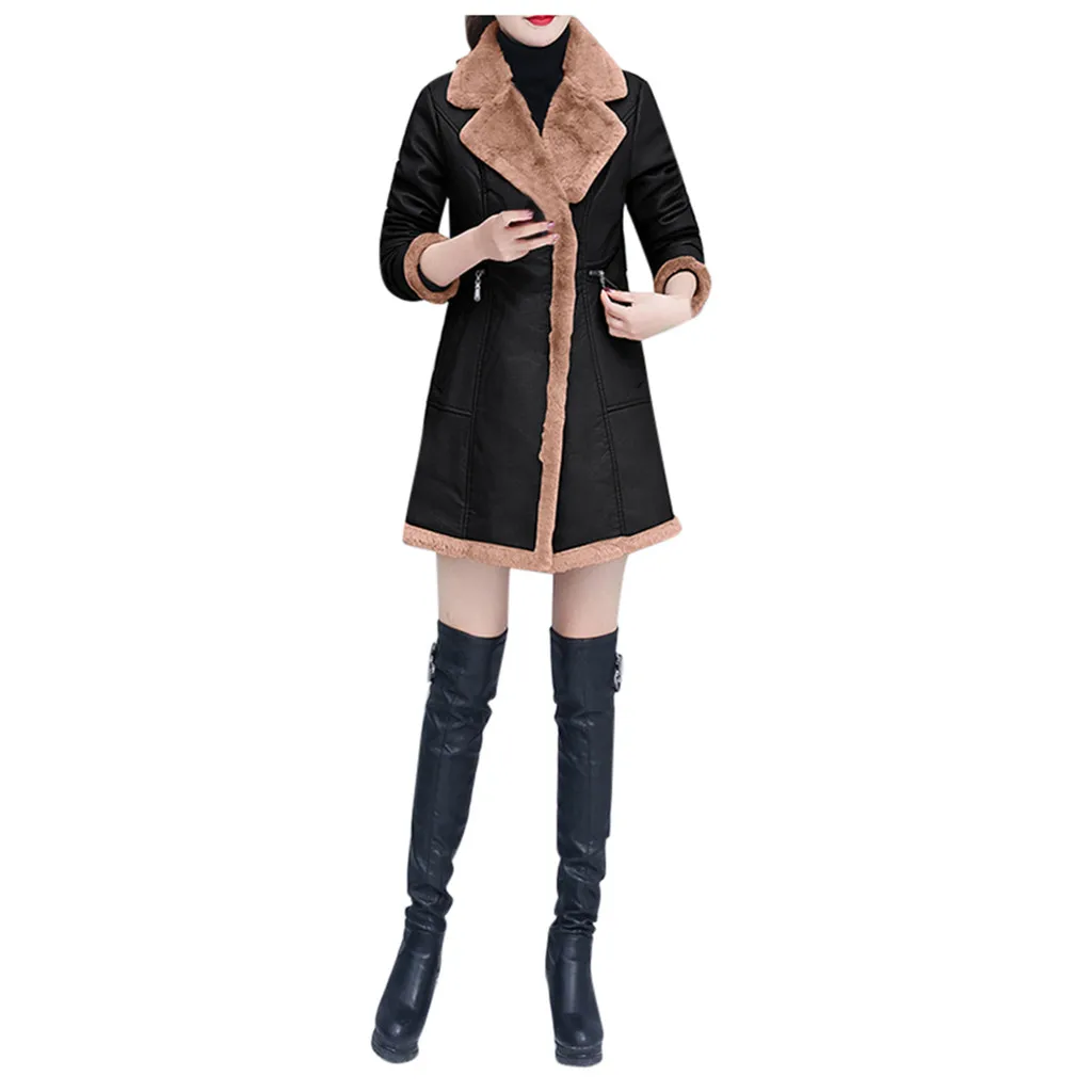 abrigos mujer invierno Woman Long Wool Coat Elegant Blend Coats Slim Female Fur Coat Outerwear Jacket chaqueta mujer