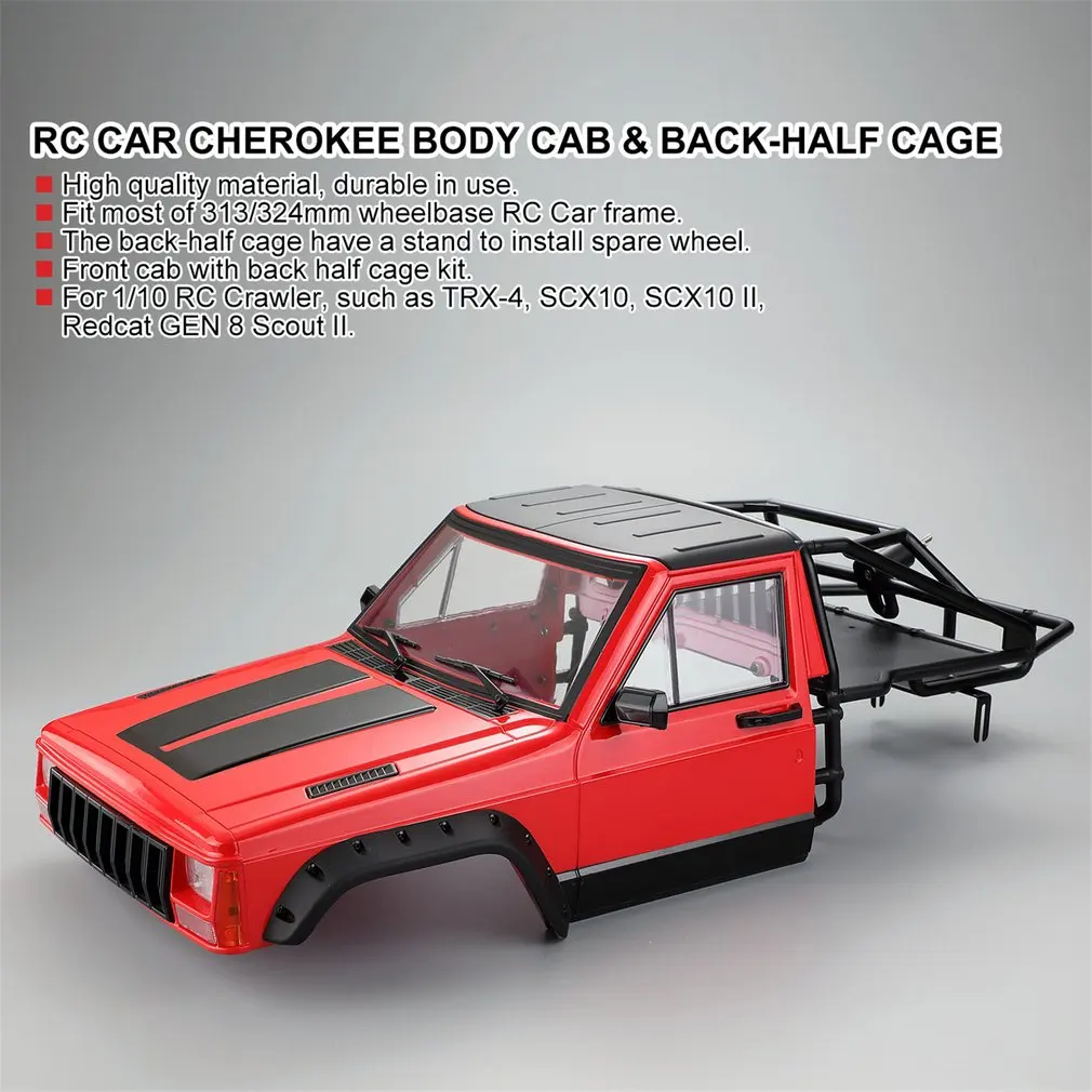 Радиоуправляемая машина Cherokee Body Cab& Back-Half Cage для 1/10 RC Crawler Traxxas TRX4 Axial SCX10 90046 Redcat GEN 8 Scout II