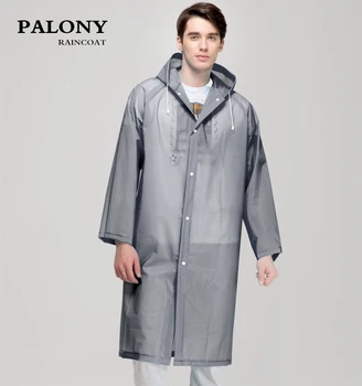 

Fashion Women men EVA Transparent Raincoat Portable Outdoor Travel Rainwear Waterproof Camping Hooded Ponchos Plastic Rain Cover