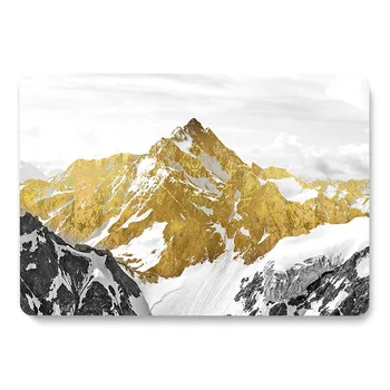 

Golden Snow Mountain Pattern Laptop Case For Apple MacBook Retina Air 11 12 13.3 New Pro 15.4 16 inch Cover shell