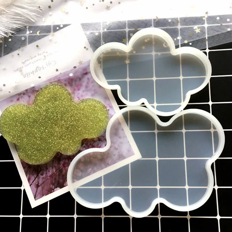 

Cloud mirror silicone mold DIY epoxy table set accessories mold coaster flower pot base decoration accessories tools