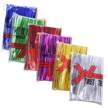 

bowknot Metallic Twist Wire Ties for Candy Lollipop Baking Gift Bags Packaging Sealing Binding Wire Party Cake Wrapping Supplies