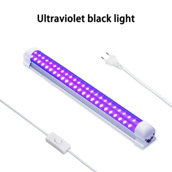 

10W 48LED UV Black Light Fixtures UV Lights Bar LED Strip Lamp EU/US Plug Portable UV Bactericidal Lamp Pet Disinfection