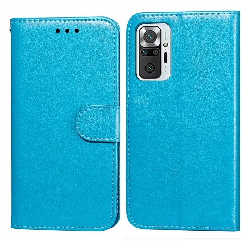 Flip Leather Case For Xiaomi Redmi Note 10 Pro 10S Note10 Luxury Solid color Funda Wallet Card Holder Stand Book Cover Note10Pro cell phone dry bag