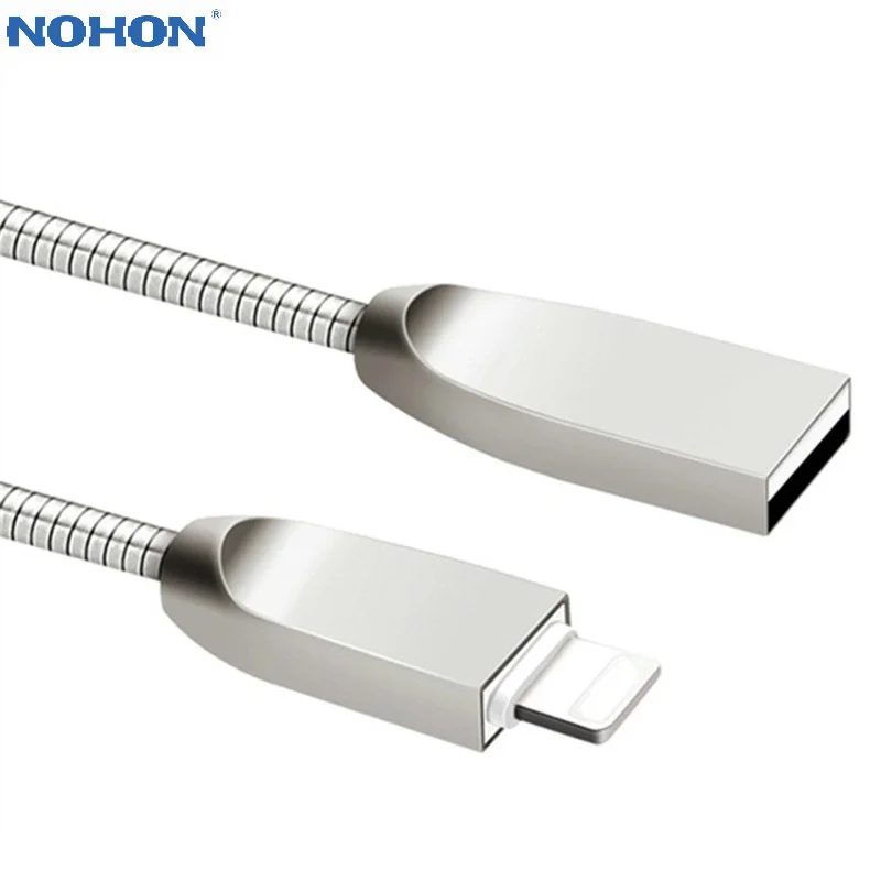 Nohon Metal Spring USB Phone Cable For iPhone 11 Pro Max XS XR X Micro Type C Charging Data Sync Transfer Cord Charger | Мобильные