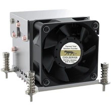 COOLSERVER – R63 4 caloducs 2U CPU de serveur pour Intel LGA2011 1700 115X AMD AM4, station de travail, ventilateur de refroidissement d'ordinateur 