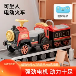 Coche eléctrico para niños con Control remoto de cuatro ruedas, tren de carga, coche eléctrico para niños, juguete para niños