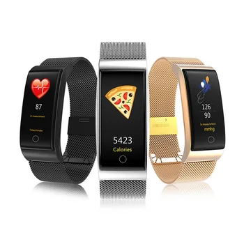 

DTNO.1 F4 Smart Band Blood Pressure Heart Rate Monitor Men Women Wristband Fitness Sports Watch Pedometer Smart Metal Bracele