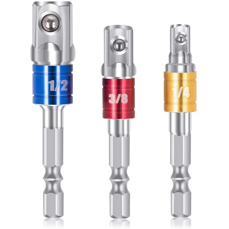 Impact Grade Socket Adapter/ Extension Set, Turns Power Drill Into High