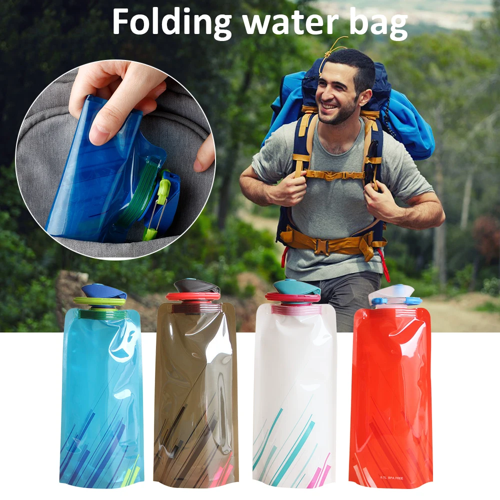 700ml Travel Kettle Cup Outdoor Sport Portable Folding Collapsible Water Bottle