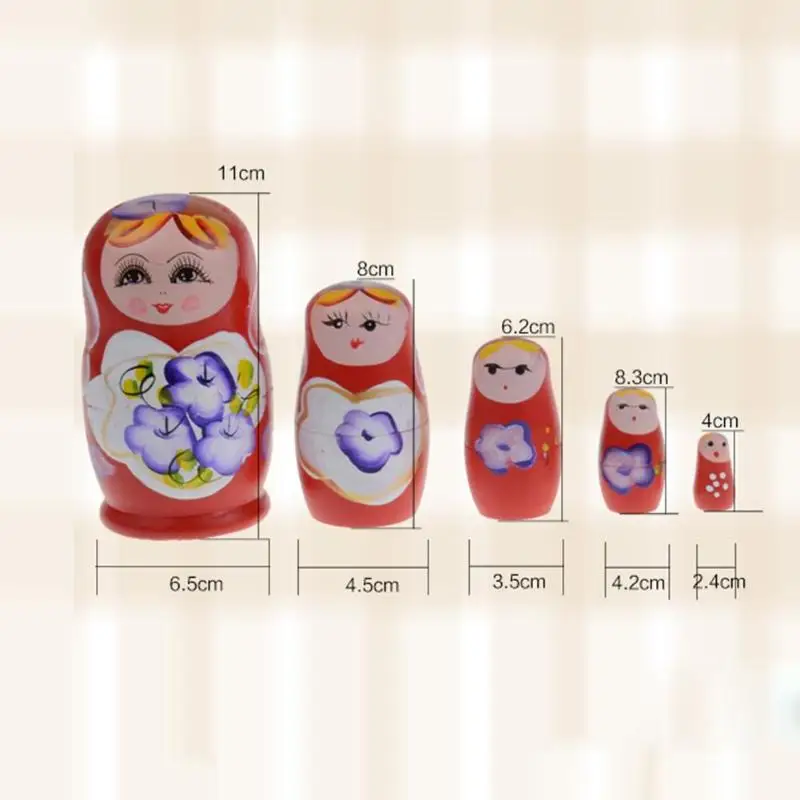 5 шт. деревянная новинка русская матрешка Matryoshka набор кукол ручная роспись рождественские украшения для дома детские развивающие ремесла ручной работы