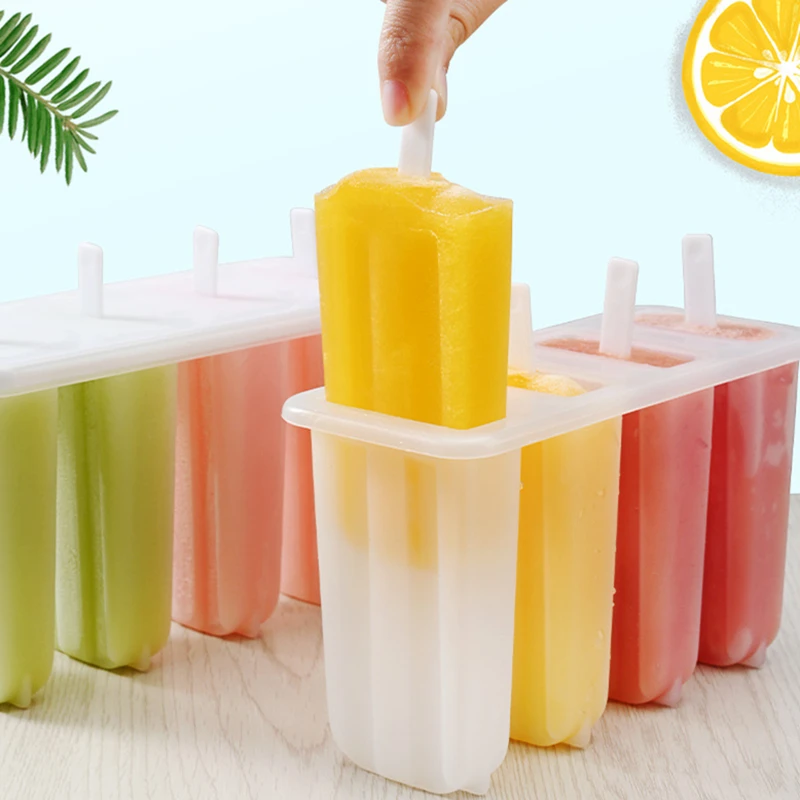 12 Grid DIY Ice Cream Molds with Cover Sticks Cool Freezing Tray Frozen Popsicle 