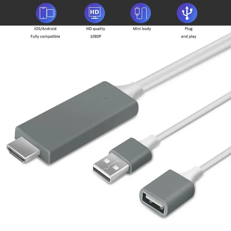Адаптер 3-в-1: Lightning к совместимому с HDMI кабель для преобразования энергии HD ТВ