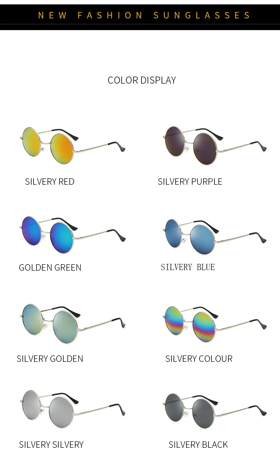 Маленькие круглые солнцезащитные очки в стиле ретро для мужчин и женщин, универсальные модели звезд, несколько цветов, новые модные трендовые светоотражающие солнцезащитные очки