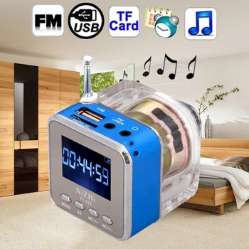 

TT028 transparent blue USB TF card MP3 player FM radio mini multifunction speakers