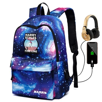 

Hip Hop Mochila USB Charger Unisex College Laptop Backpack Harry Middle School Bags