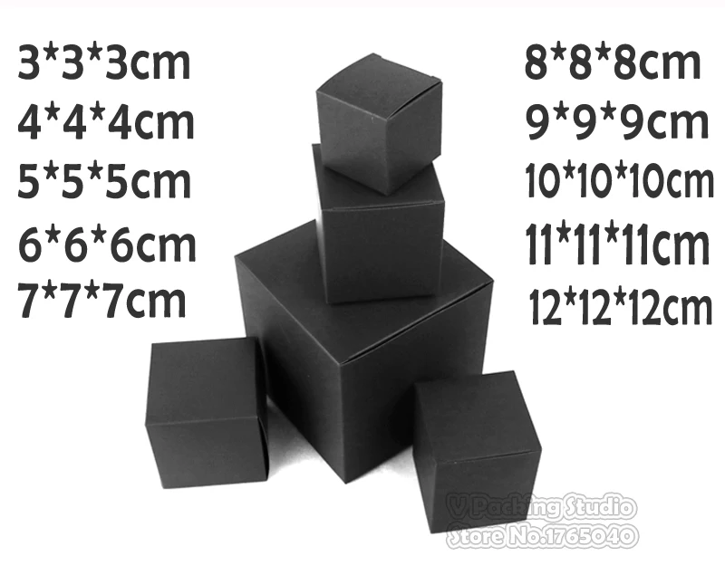 10*10*10 см кубическая черная упаковочная Подарочная коробка 12x12x12 маленькие