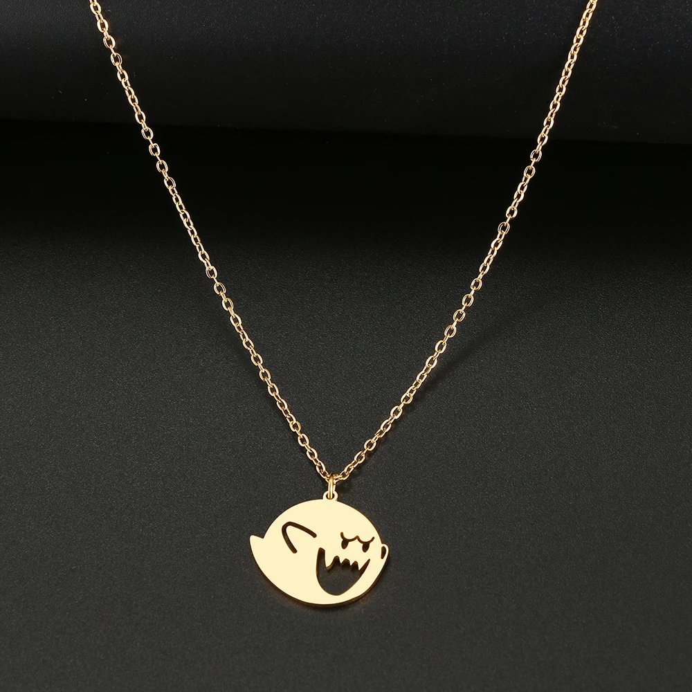 Stainless Steel Necklaces Anime Monster Fashion Pendants Chain Choker Fine Charm Necklace For Women Jewelry Party Friends Gifts