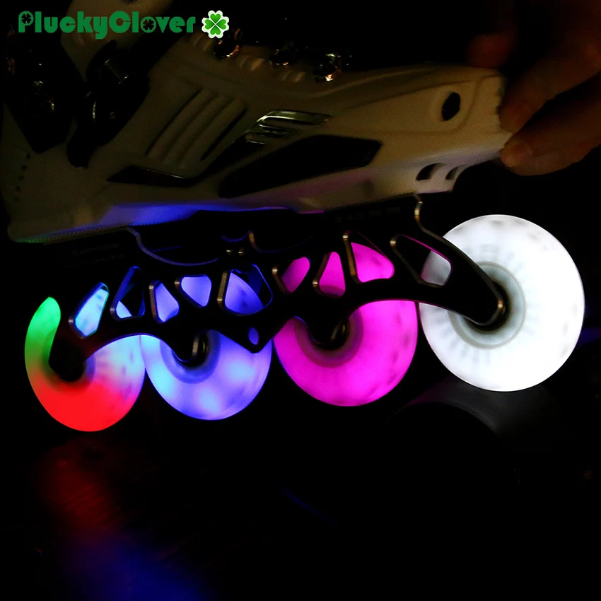 Roller Skating Wheels 1pc Fire Stone Flash Roller Skate Wheel 72mm 76mm 80mm Flint Flash Spark Inline Roller Slalom Skates Led light Luminous Wheels for roller skating wheels